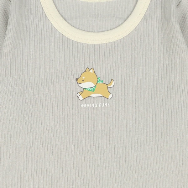 西松屋 ELFINDOLL 2枚組エイトロック長袖ロンパース肌着（柴犬） 正規品