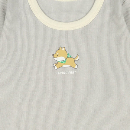 西松屋 ELFINDOLL 2枚組エイトロック長袖ロンパース肌着（柴犬） 正規品