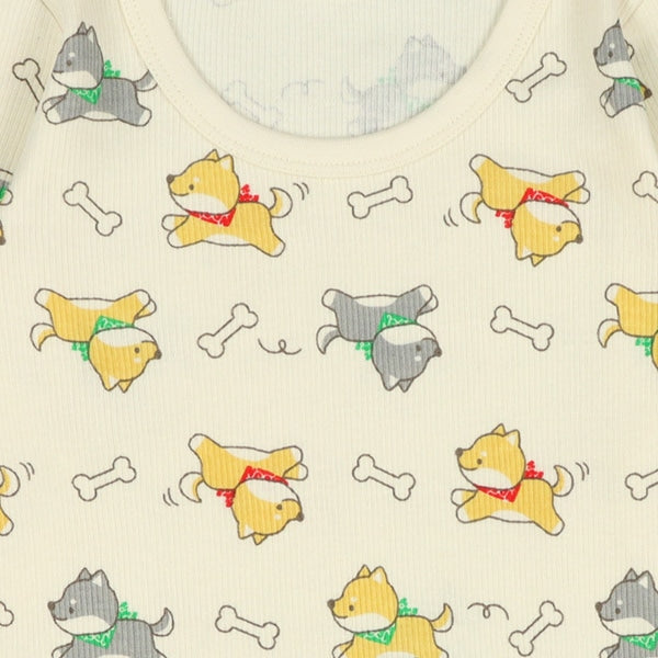 西松屋 ELFINDOLL 2枚組エイトロック長袖ロンパース肌着（柴犬） 正規品