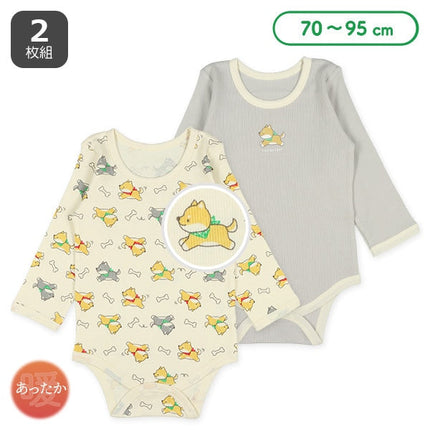 西松屋 ELFINDOLL 2枚組エイトロック長袖ロンパース肌着（柴犬） 正規品