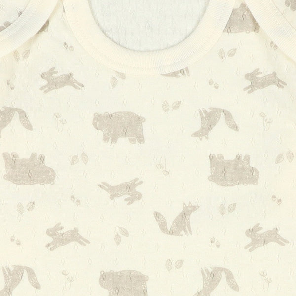 西松屋 ELFINDOLL 2枚組キルト長袖ショルダーロンパース肌着（アニマル） 正規品