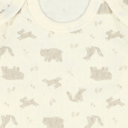 西松屋 ELFINDOLL 2枚組キルト長袖ショルダーロンパース肌着（アニマル） 正規品