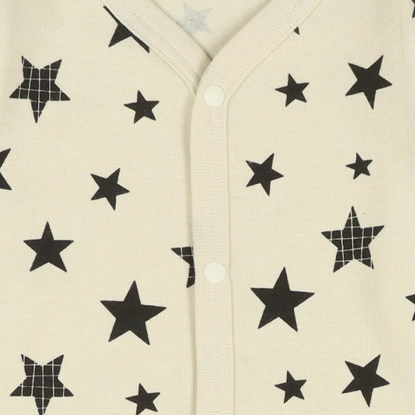 西松屋 ELFINDOLL 2枚組スムース長袖前開きロンパース肌着（星柄） 正規品