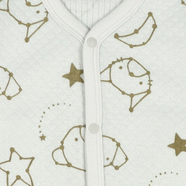 西松屋 ELFINDOLL 2枚組ニットキルト長袖前開きロンパース肌着（星柄） 正規品