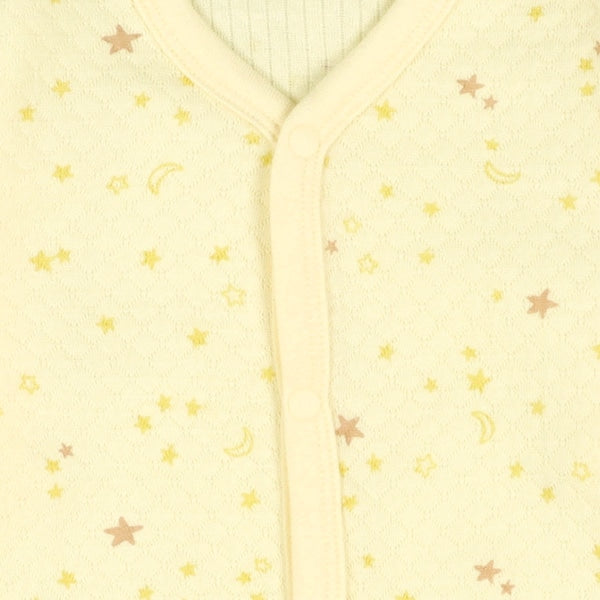 西松屋 ELFINDOLL 2枚組ニットキルト長袖前開きロンパース肌着（星柄） 正規品