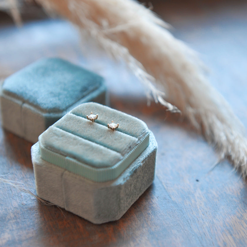 Square CZ studs