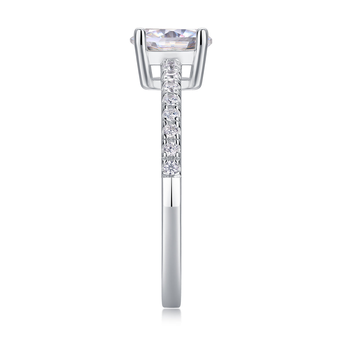 Pleasure - A Wedding Ring Set With Top-quality Moissanite S925 Silver And Platinum-plated Diamond Can Be Inspected With A Diamond Pen