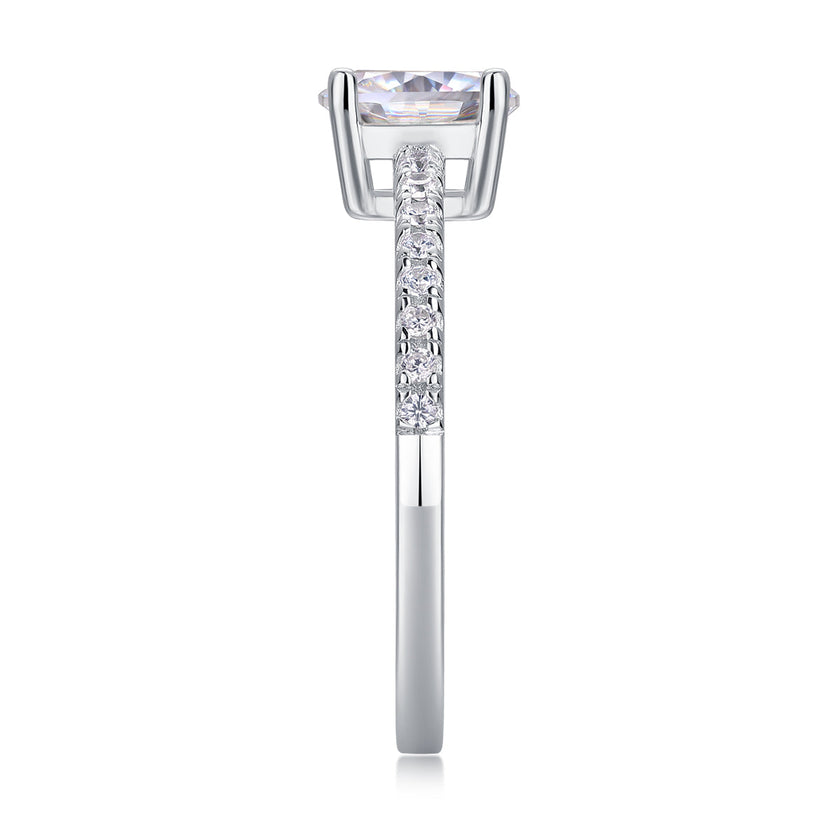 Pleasure - A Wedding Ring Set With Top-quality Moissanite S925 Silver And Platinum-plated Diamond Can Be Inspected With A Diamond Pen