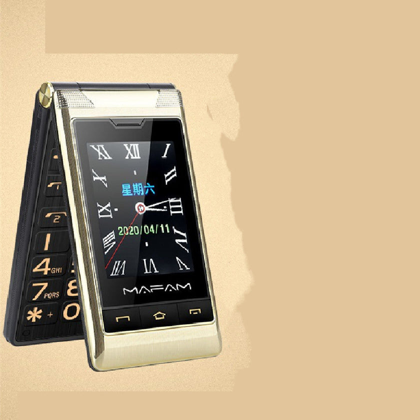 MAFAM Dual Screen Flip Phone – Big Button Senior Feature Phone, Dual SIM, 5900mAh