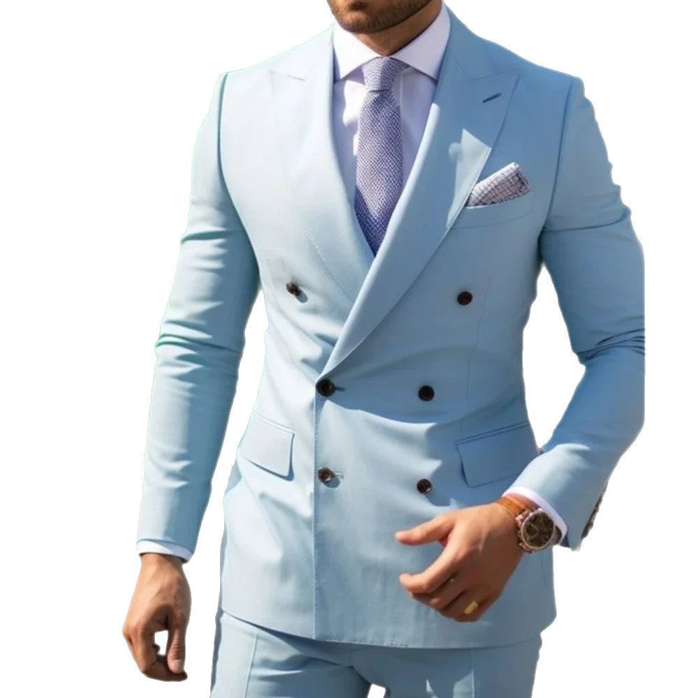 Men's British Slim Fit 2-Piece Suit Set – 17 Colors, Banquet & Wedding Formal Wear | Canada & USA (XS–5XL)