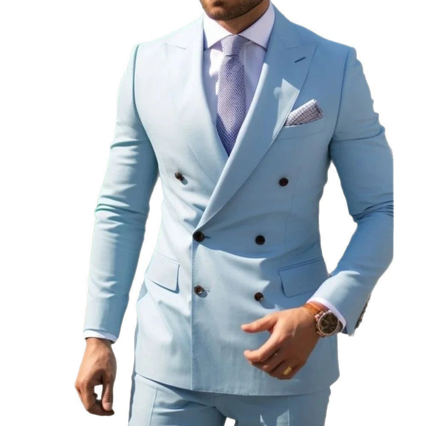 Men's British Slim Fit 2-Piece Suit Set – 17 Colors, Banquet & Wedding Formal Wear | Canada & USA (XS–5XL)
