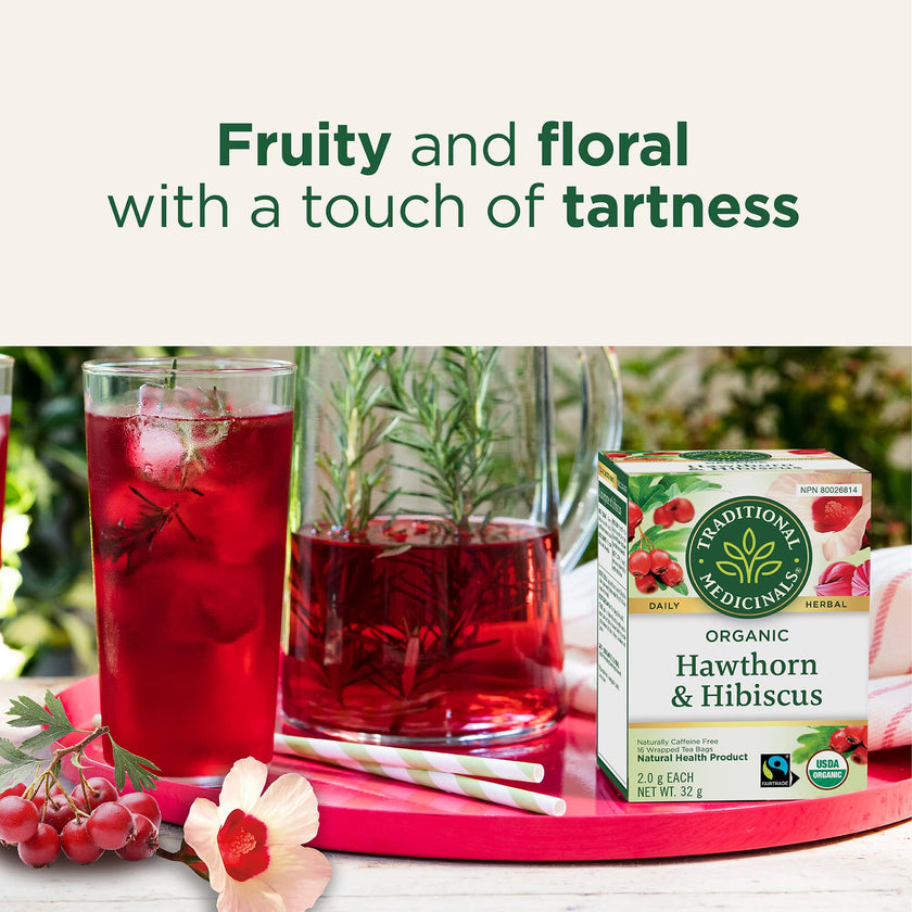 Traditional Medicinals - Organic Hawthorn With Hibiscus (16bg)