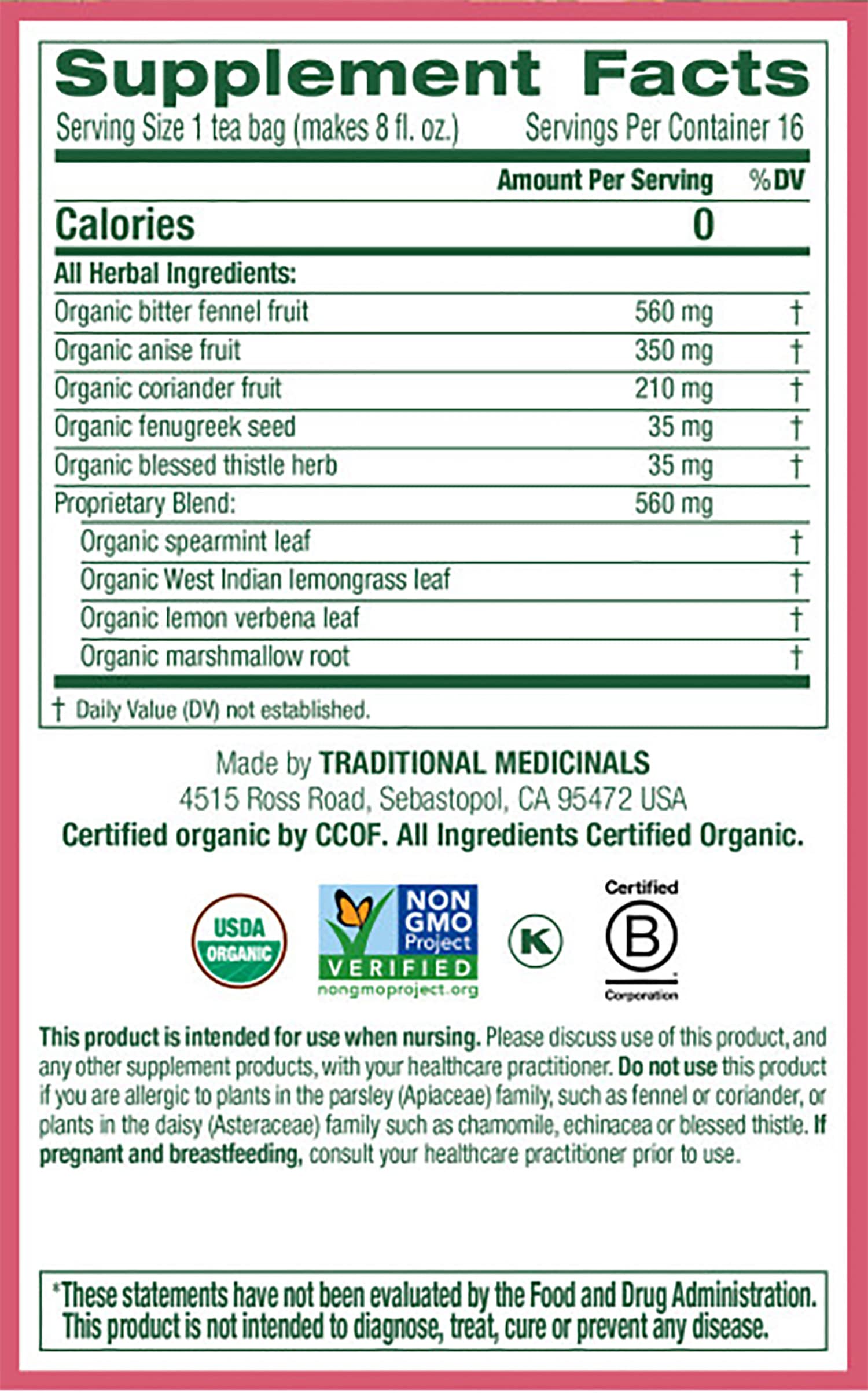 Traditional Medicinals - Mothers Milk (16bg)