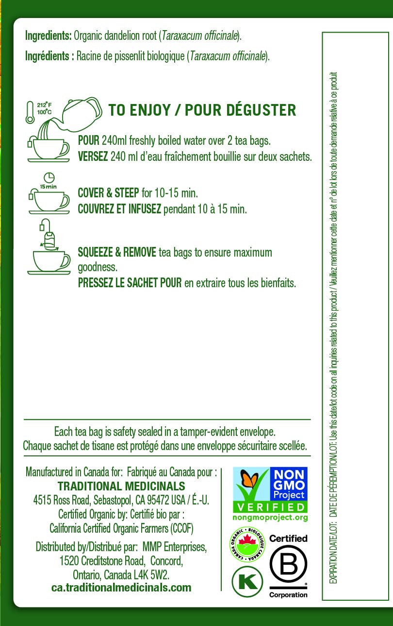Traditional Medicinals - Organic Roasted Dandelion Root (16bg)