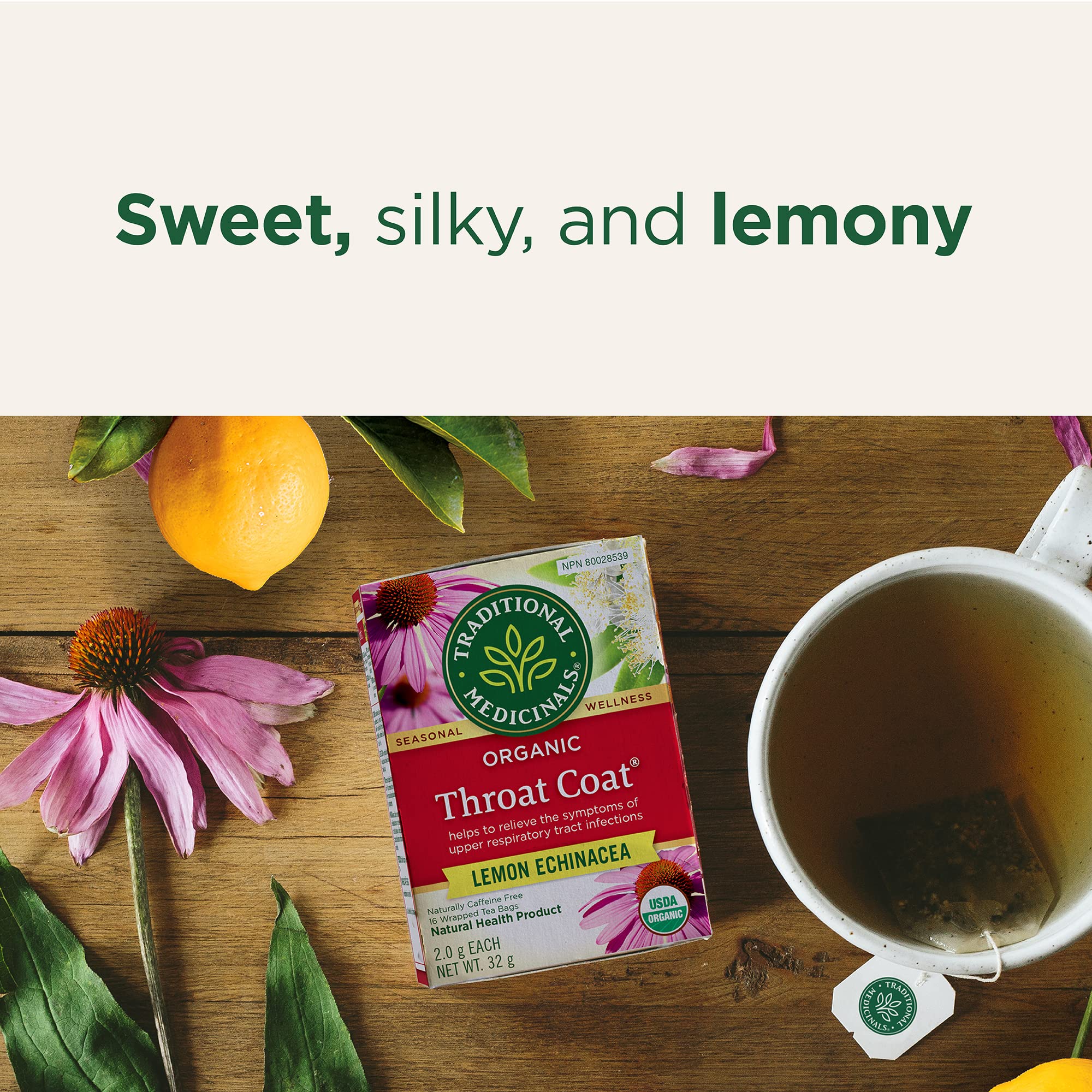 Traditional Medicinals - Throat Coat Lemon Echinacea (16bg)