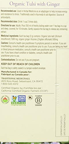 Traditional Medicinals - Organic Tulsi With Ginger (16bg)