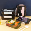 Portable Kids Bento Plastic Lunch Box with Cutleries