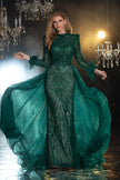 Embellished Long sleeves Evening Gown