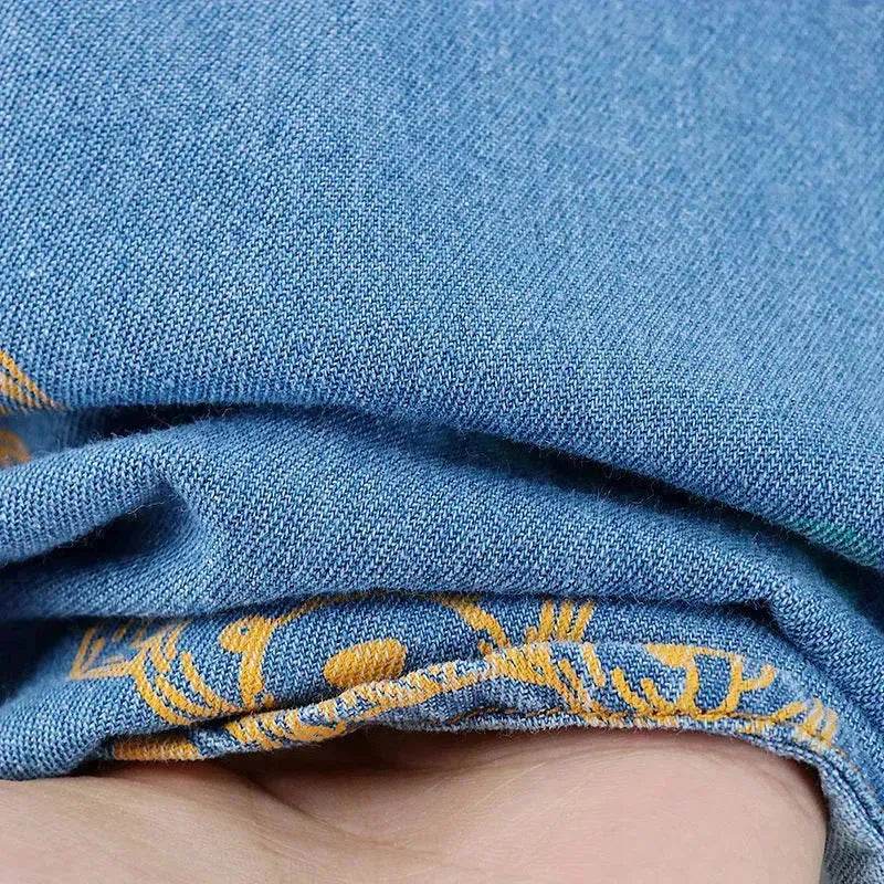 Denim Short Sleeve Shirt Outfit Trendy Handsome Clothes Boys Denim two piece for boys