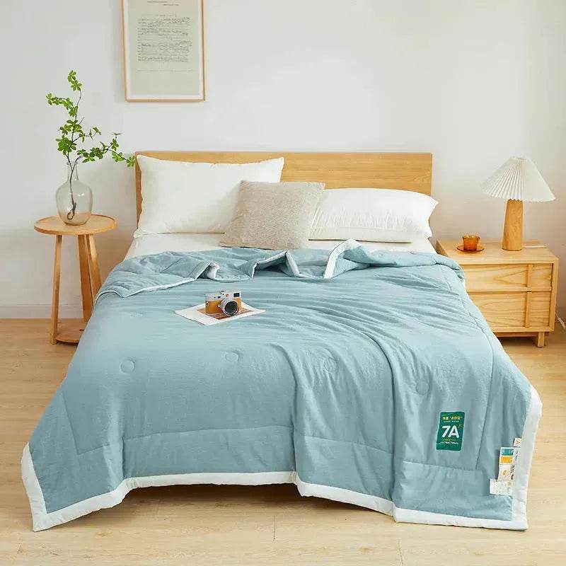 Washable Raw Cotton Summer Cooling Quilt Sage duvet cover