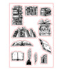 Book Theme Clear Silicone Stamp Sheet – Scrapbooking & Bullet Journal Craft Stamp