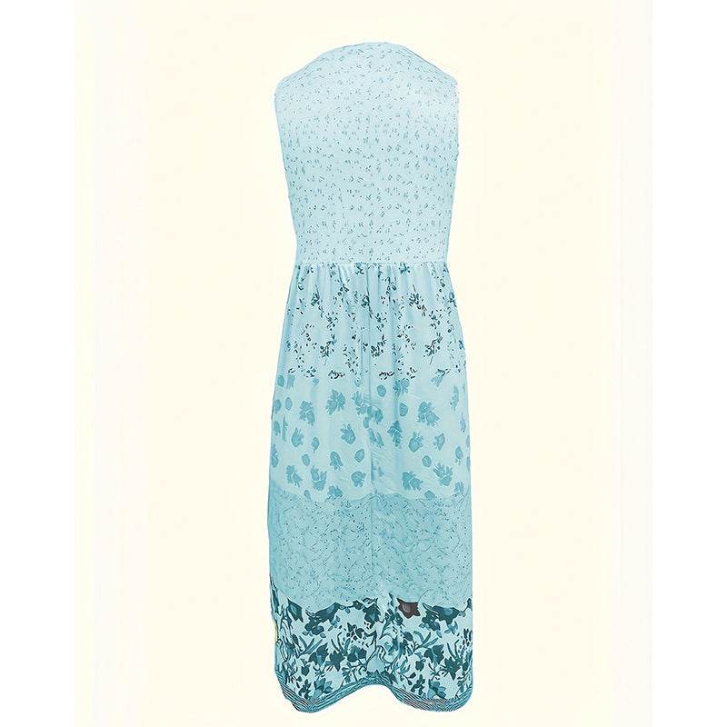 Casual Summer Boho Dress Floral Sleeveless Midi Dress