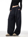 American Vintage Stripe Machete Wide-leg Casual Baggy Trouser Pants Women