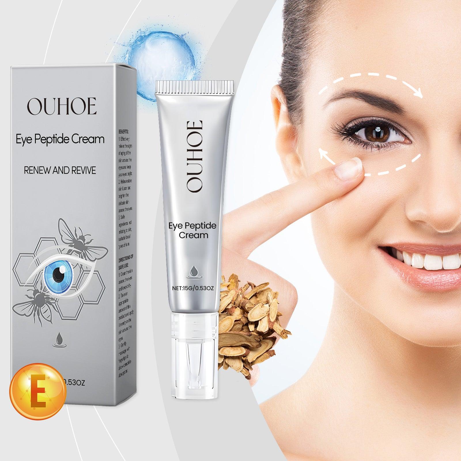 Eye Peptide Cream Scutellaria Vitamin E Hyaluronic Acid Fine Lines Elasticity Sagging Brightening