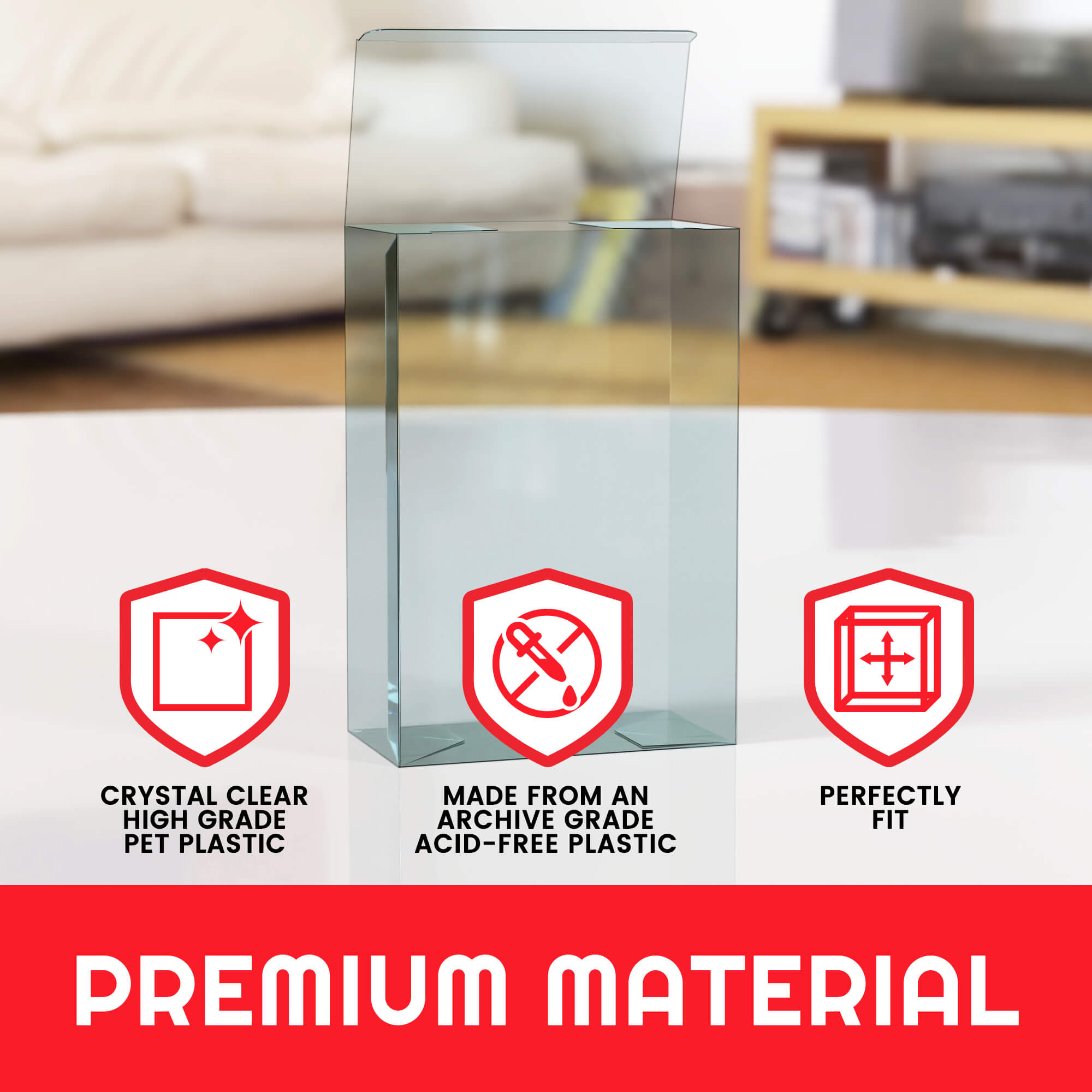 EVORETRO Display Case Protector for Small amiibo 12.9x7x19 PET Protector Pack of 10