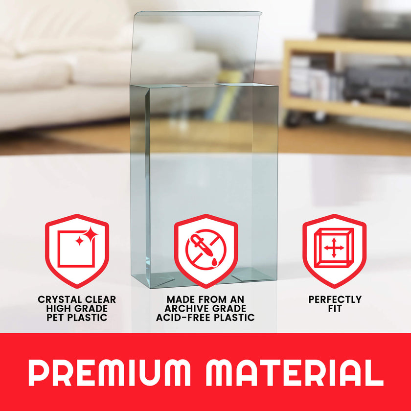 EVORETRO Display Case Protector for Small amiibo 12.9x7x19 PET Protector Pack of 10