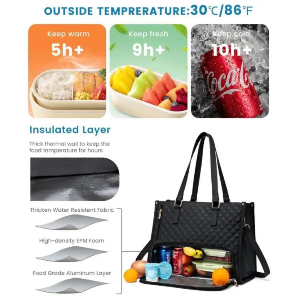 Women's Insulated Lunch Bag Handbag – Thermal Work Tote