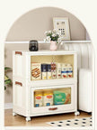Baby Safety Transparent Opening Lid Indoor Home Decoration Storage Cabinet With Wheels