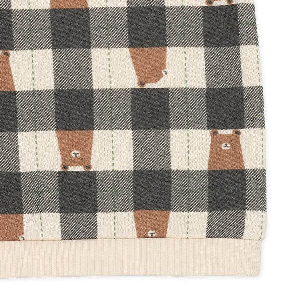 西松屋 ELFINDOLL 裏起毛くまチェックプリントトレーナー 正規品