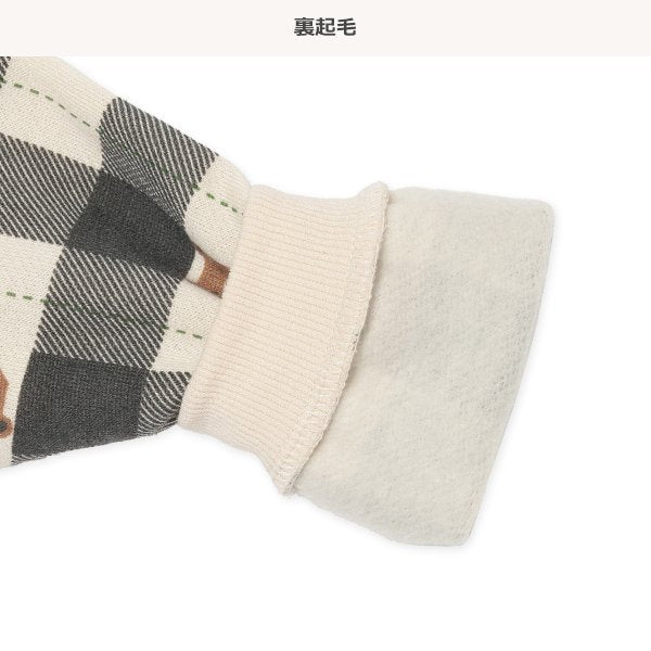 西松屋 ELFINDOLL 裏起毛くまチェックプリントトレーナー 正規品