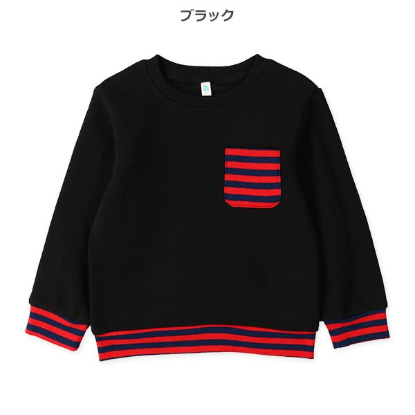 西松屋 ELFINDOLL 裏起毛リブポケットボーダートレーナー 正規品