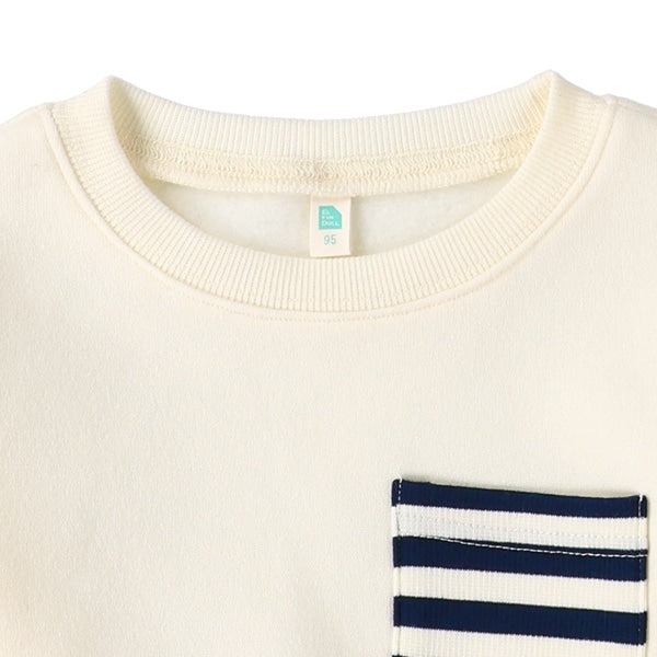 西松屋 ELFINDOLL 裏起毛リブポケットボーダートレーナー 正規品