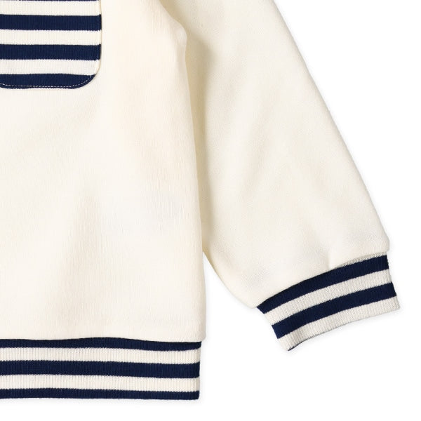 西松屋 ELFINDOLL 裏起毛リブポケットボーダートレーナー 正規品