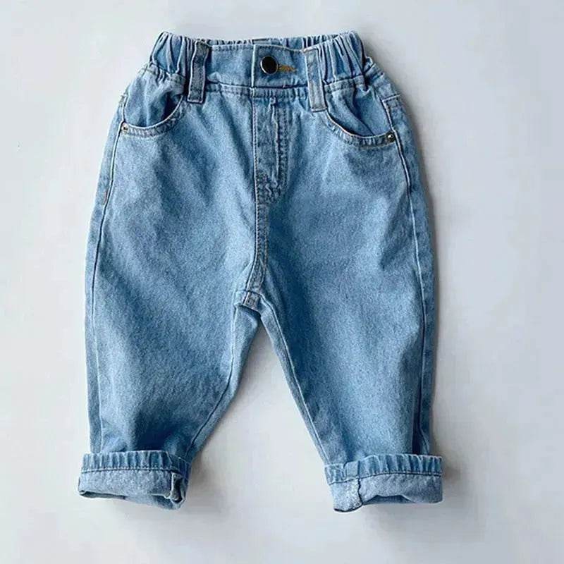 Children's Neutral New Simple Fashion Easy To Match Elastic Waist Casual Denim Trousers for kids