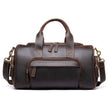 🧳 Vintage Leather Travel Duffel Bag – European Retro Weekend Luggage