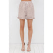 Ruffled Gingham Shorts With Tie