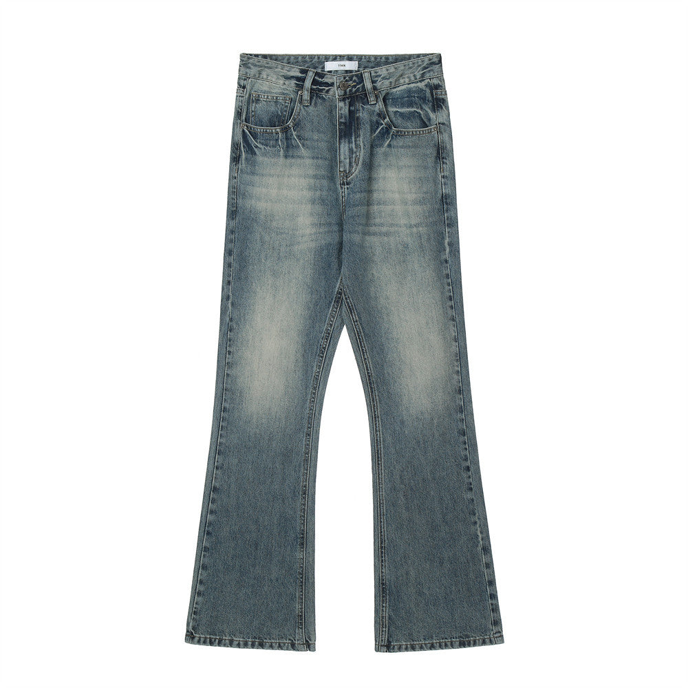 Men's Loose Wide-Leg Contrast Color Jeans – Fashion Baggy Denim Trousers