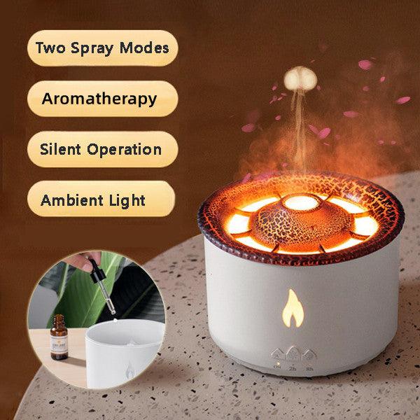 Volcano Aromatherapy Humidifier Diffuser with Flame and Jellyfish Effect
