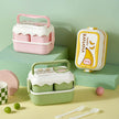 Cute Double Layered Kids Plastic Lunch Box