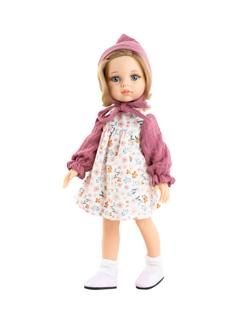Las Amigas doll - Clara with floral dress and hat - Paola Reina