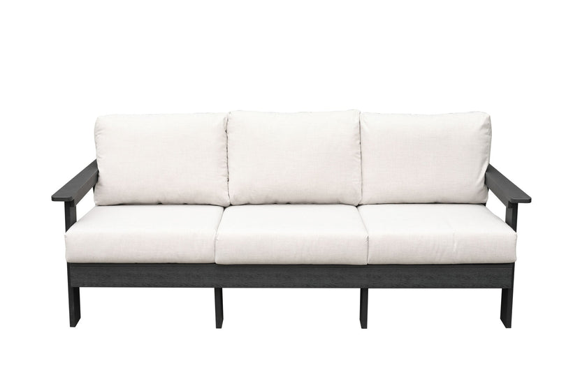 Hazelnut Polymer Outdoor Sofa with Sunbrella® Cushions