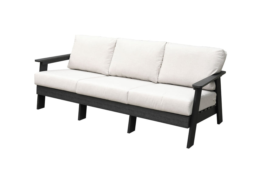 Hazelnut Polymer Outdoor Sofa with Sunbrella® Cushions