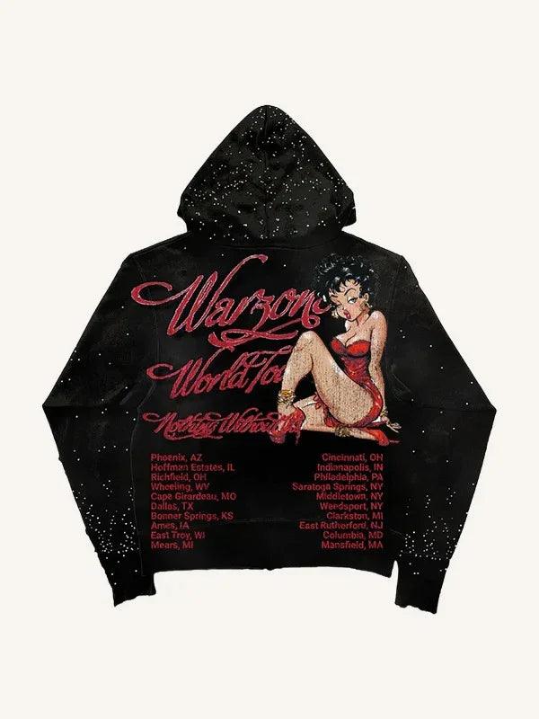 Men's Long Sleeve Printed Hooded Sweatshirt