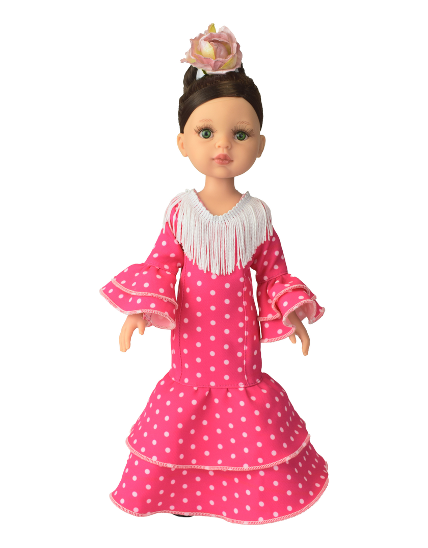 Las Amigas doll - Carol flamenca with pink dress - Paola Reina