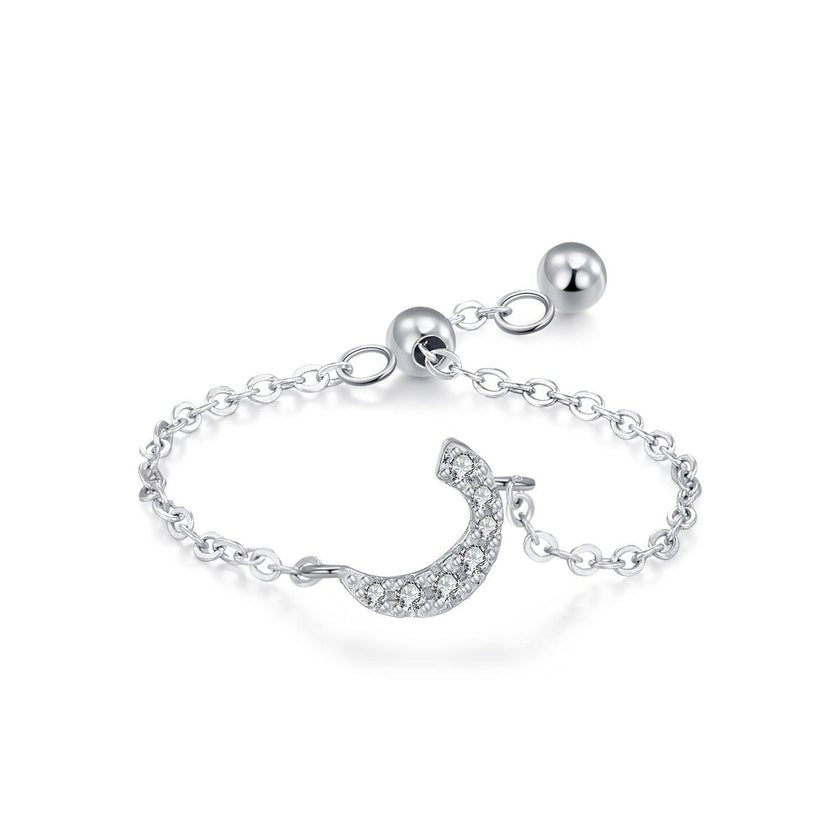 S925 Sterling Silver Niche Style Arabic Letters Pull-out Chain All-match Stackable