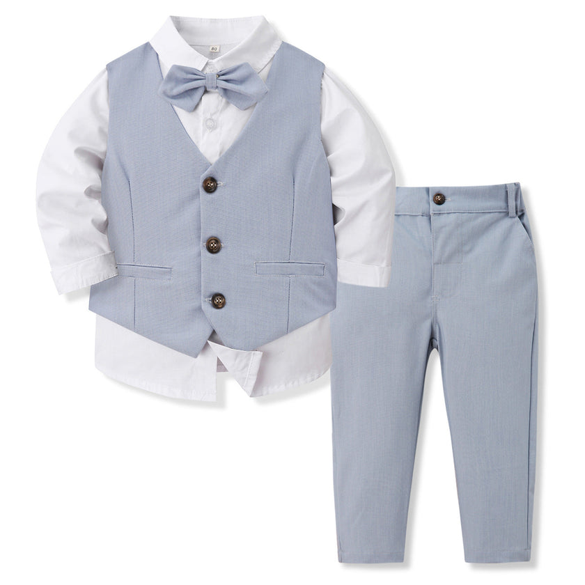 Children's Formal Suit Bow Tie Vest Three-Piece Set – Boys & Girls Dress Outfit | Canada & USA